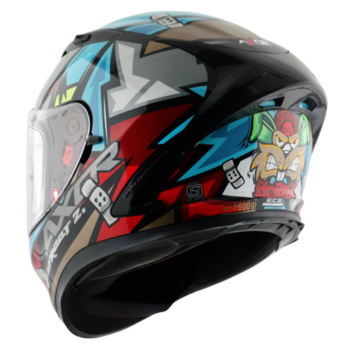 Axor Street Full Face Helmet - Bobby Black Blue Gloss Axor Street Full Face Helmet - Bobby Black Blue Gloss