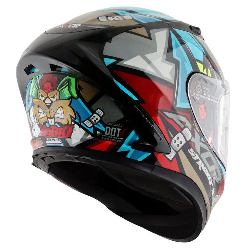 Axor Street Full Face Helmet - Bobby Black Blue Gloss Axor Street Full Face Helmet - Bobby Black Blue Gloss