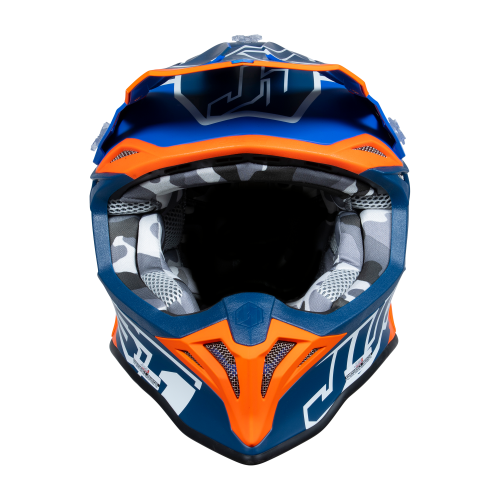 Just1 J39 Motocross Helmet Thruster White Fluo Orange Blue Just1 J39 Motocross Helmet Thruster White Fluo Orange Blue