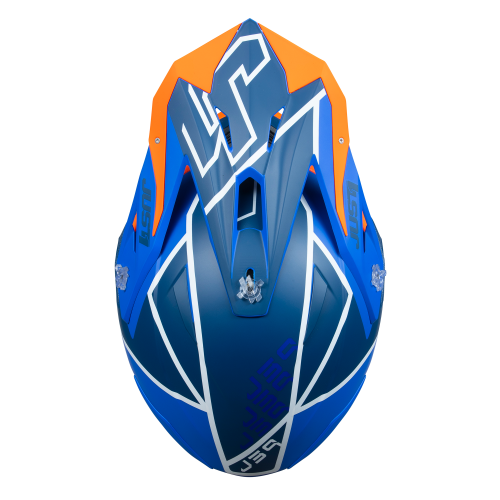 Just1 J39 Motocross Helmet Thruster White Fluo Orange Blue Just1 J39 Motocross Helmet Thruster White Fluo Orange Blue
