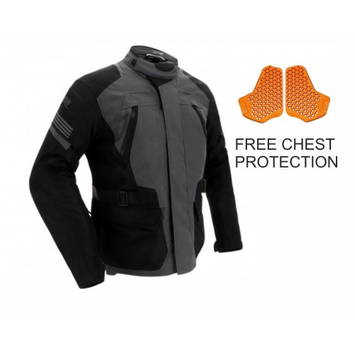 RICHA PHANTOM 3 JACKET BLACK/DARK GREY * WITH FREE CHEST PROTECTION *