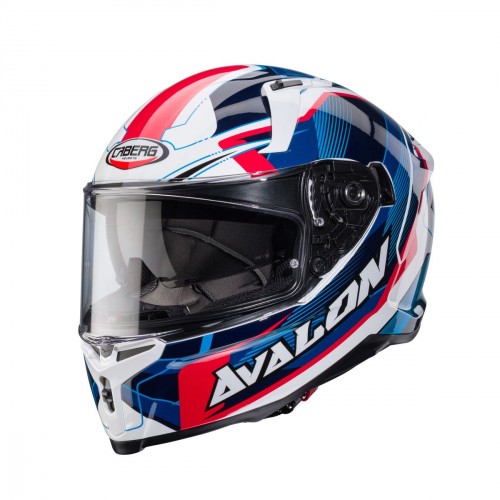 Caberg Avalon X Optic White/Blue/Red Helmet - 