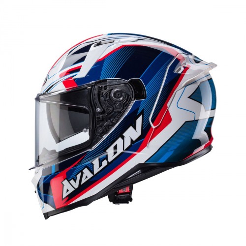 Caberg Avalon X Optic White/Blue/Red Helmet - 