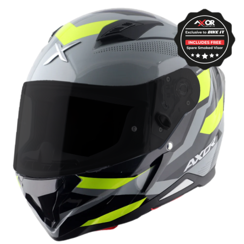 Axor Hunter SH890 Full Face Helmet - Cornet Black Neon Yellow Gloss - 