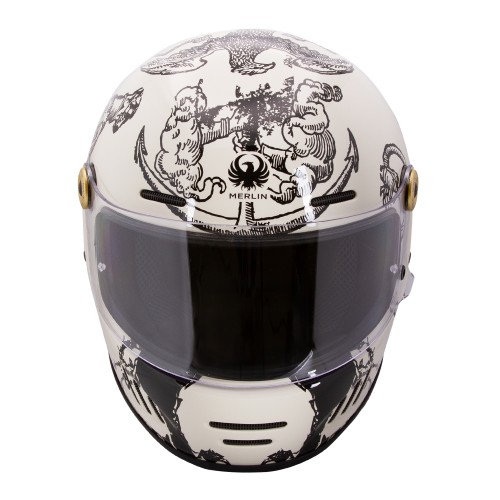 Merlin Revival Vintage Full Face Helmet – Versus Off White Merlin Revival Vintage Full Face Helmet – Versus Off White